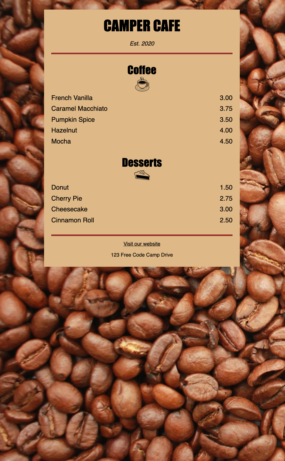 Preview of Cafe Menu
