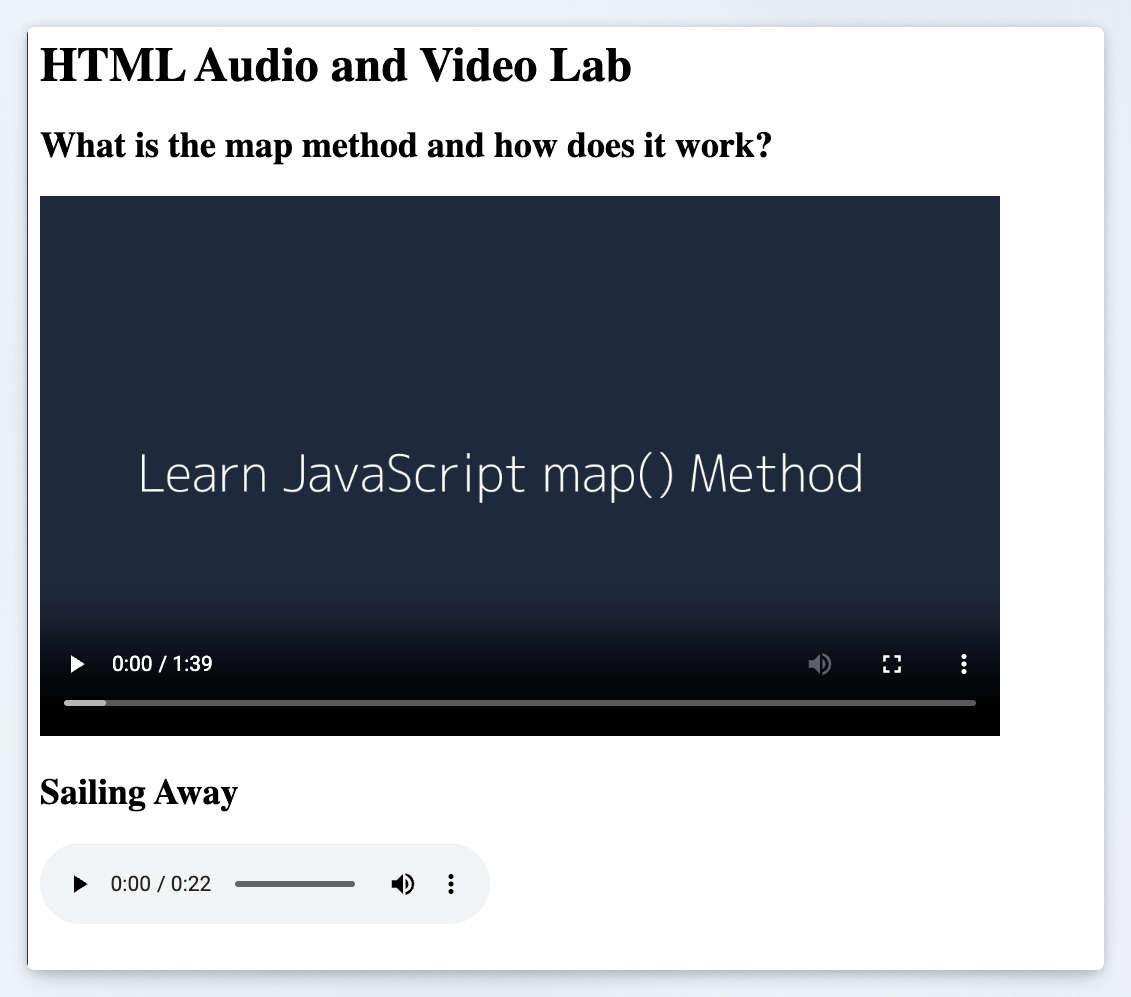 Preview of the HTML audio and video player