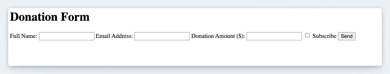 Preview of the donation form